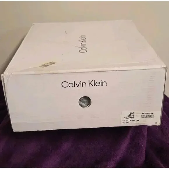 Men's Calvin Klein Lorenzo Lace Up Boots With Leather Upper Size 12 Black - Picture 9 of 9